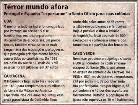 Inquisição em Goa, Cartagena e Cabo Verde Inquisição em Goa, Cartagena e Cabo Verde