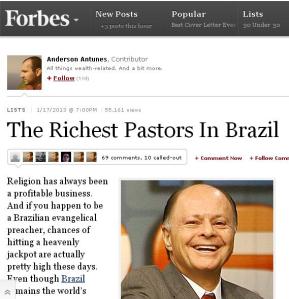 falso evangelho pastores ricos