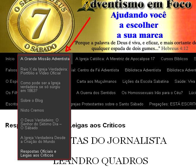 novas páginas adventismo em foco