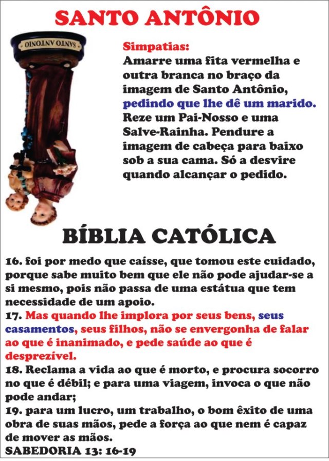 santo antonio idolatria