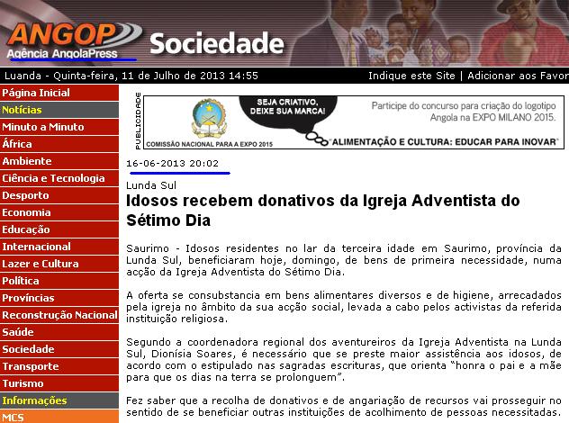 iasd noticias de angola
