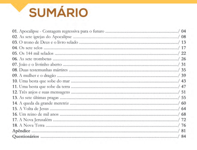 sumario livro apocalipse