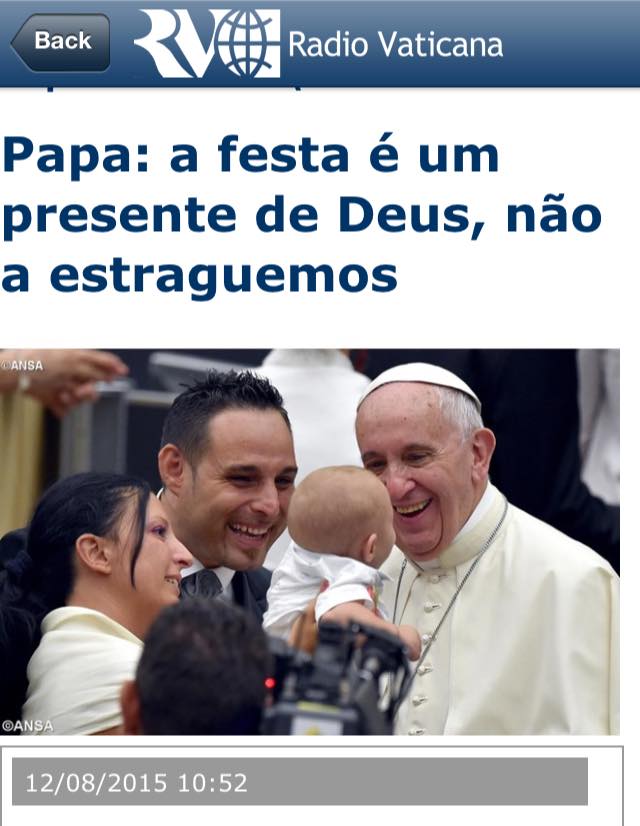 papa defende domingo