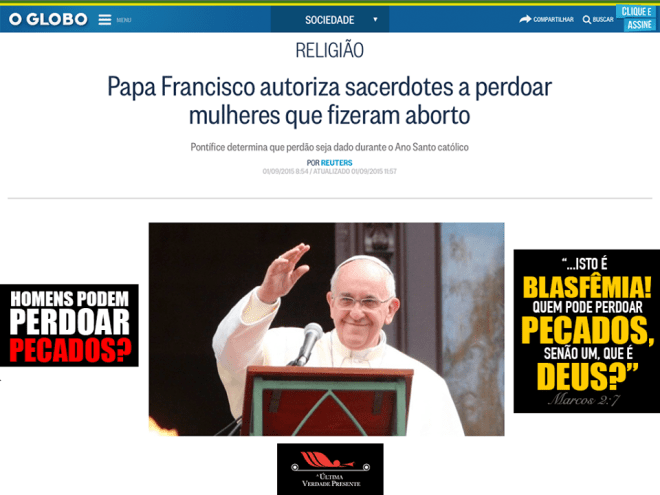 papa blasfemia aborto